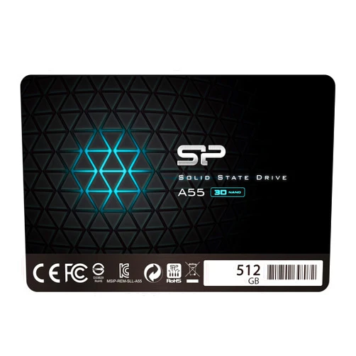 SP Silicon Power SP 512GB SSD 3D NAND A55 SLC Cache Performance Boost SATA III 2.5