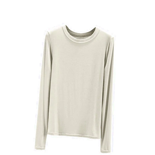 Generic Long Sleeve Scrub Tops Women Soft Comfy Round Neck Solid Undershirt Slim Fit Casual Basic Tee Blouses Fall Outfits
