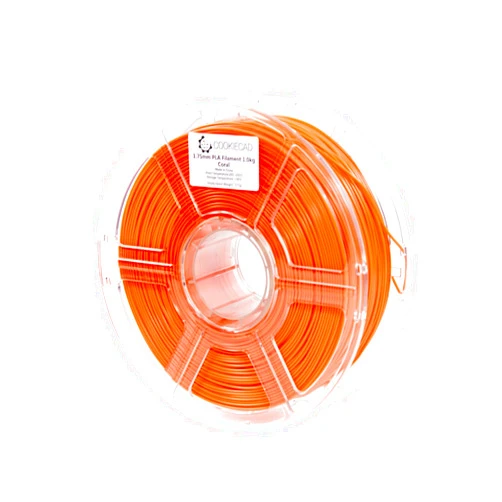 Cookiecad Coral PLA 3D Printer Filament, Orange PLA, Orange Printer Filament, 1.75mm, 1kg, Makes A Great Gift & Perfect for 3D Printing Enthusiasts