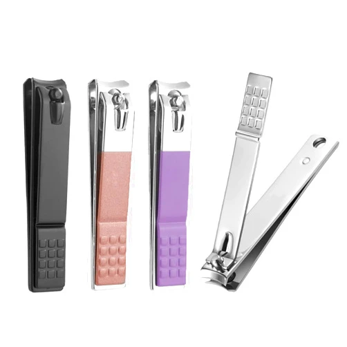 SHxxyljh Nail Clippers Set,Toe Nail Clippers Adult Thick Nails Long Handle,Large Toenail Clippers for Thick Nails,15mm Sharp Curved Blade Clippers Cutter,Finger Nail Clippers(4 Pcs,Black,Silver,Pink,Purple)