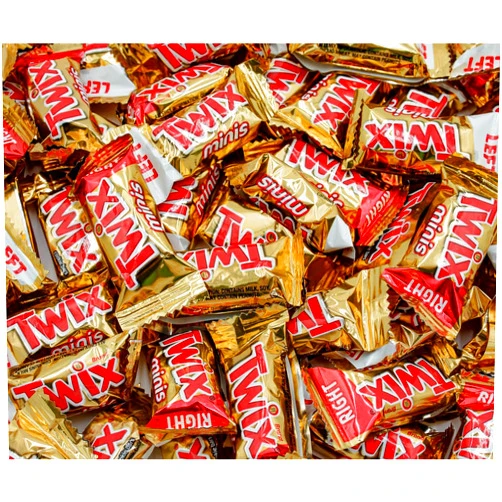 Donty-Tonty TWIX Caramel Minis Candy Bars 2 lb – Bulk Bag, Sweet Snacks, Crunchy Cookie & Delicious Caramel & Creamy Chocolate Flavors, Individually Wrapped (82 Pieces)