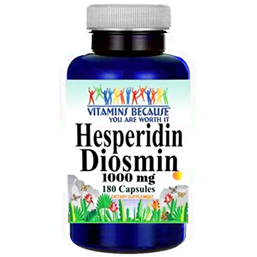 Vitamins Because Hesperidin Diosmin 180 Capsules 50mg/450mg - (Non-GMO, Gluten Free) Promotes Lymphatic Drainage & Supports Circulation - Made in USA - Vitamins Because