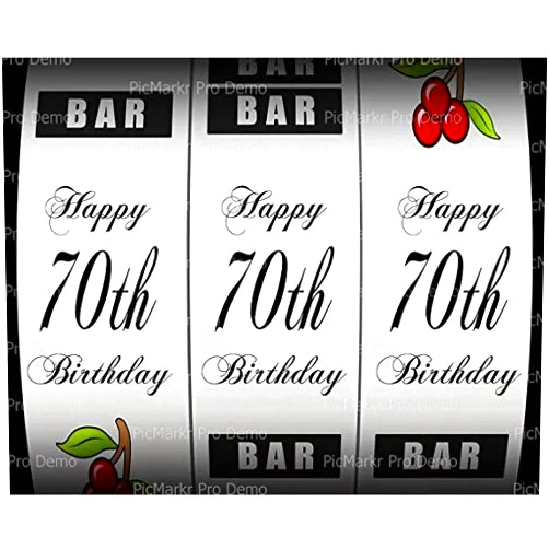 Art of Eric Gunty 1/2 Sheet - 70th Birthday Casino Slot Machine - Edible Cake/Cupcake Party Topper - D21872