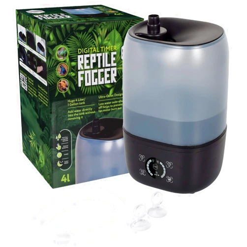 Evergreen Pet Supplies Reptile Humidifier/Fogger - 4L Tank - NEW Digital Timer - Add Water From Top! For Reptiles/Amphibians/Herps - Compatible with All Terrariums and Enclosures