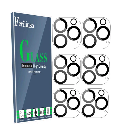 Ferilinso 6 Pack Camera Lens Protector for iPhone 16 Pro Max/iPhone 16 Pro [Phone Case Friendly], Accessories Camera Screen Protector Tempered Glass