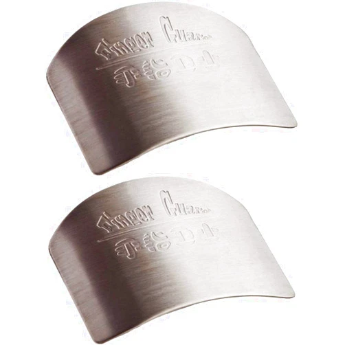 QHQ-SHININGLIFI Finger Guard for Safe to Slice Cutting Vegetables Fruit- 2PCS, Stainless Steel Finger Hand Protector Kitchen Tool Guard, Gifts for Wife, Mothers, Children, Classmates and Neighbors; HOME
