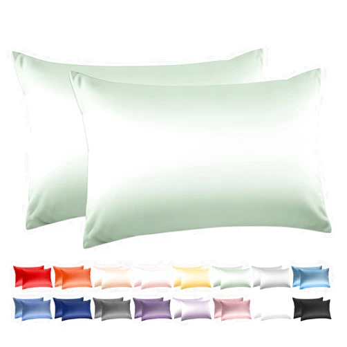 Deep Dream 100% Cotton Standard Pillowcases Set of 2, 600 Thread Count Standard Size Pillow Cases, 20x26 Inches, Super Soft and Breathable Envelope Closure (Zephyr Green)