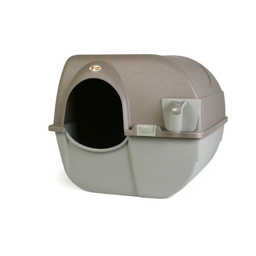 Omega Paw Roll 'n Clean Self Cleaning Litter Box, Brown, Large