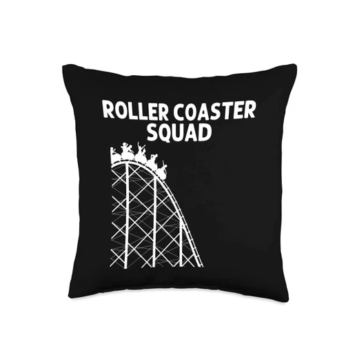 Roller Coaster Gift Carnival Accessories & Stuff Cool Roller Coaster for Men Women Amusement Park Theme Ride Throw Pillow, 16x16, Multicolor