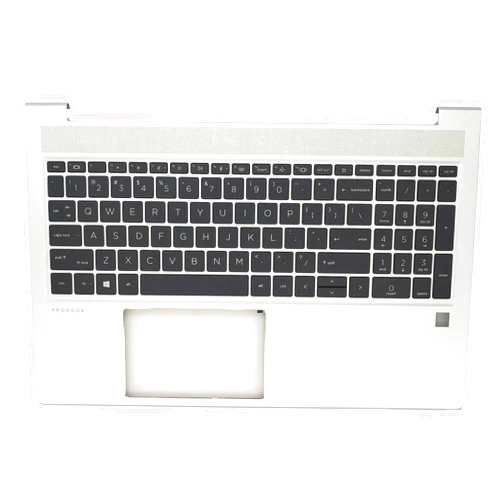 Jxjslp Replacement Upper Case Palmrest for HP Probook 450 455 G8 Series Laptop Top Cover Backlit Keyboard Assembly M21742-001 Silver