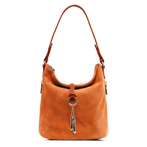 Nico Louise Women Purse Suede Split Real Leather Shoulder Bag Casual Crossbody Hobo handbag Yellowbrown