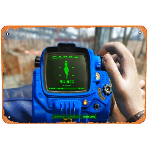 PIMPANT Animated Pip BoyPip Boy Customisation Mod Retro Metal Sign for Garden Club Outdoor Indoor Home Wall Decorative 8x12 inch