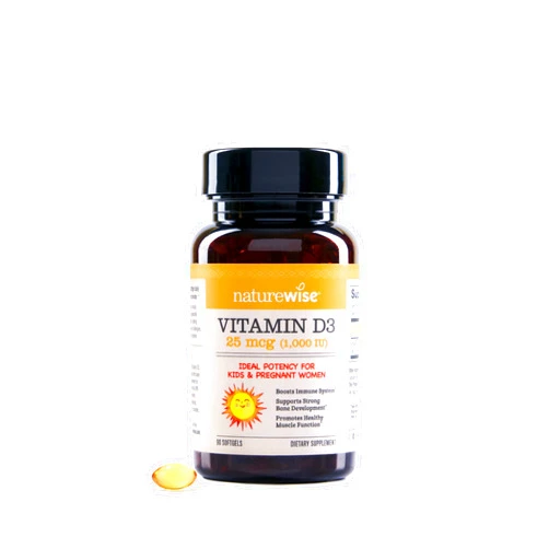 NatureWise Vitamin D3 1000iu (25 mcg) Healthy Muscle Function, and Immune Support, Non-GMO, Gluten Free in Cold-Pressed Olive Oil, Packaging Vary (Mini Softgel), 90 Count