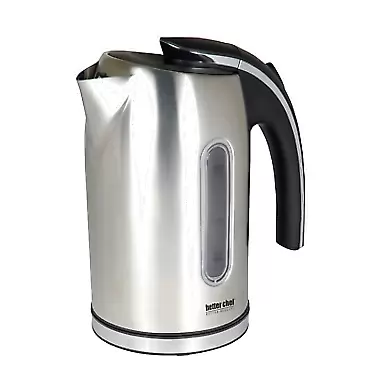 Better Chef Cordless Electric Kettle | 7-Cup | Stainless Steel | 360-deg Swivel Base | Auto Boil-Dry Shut-Off | Water Window