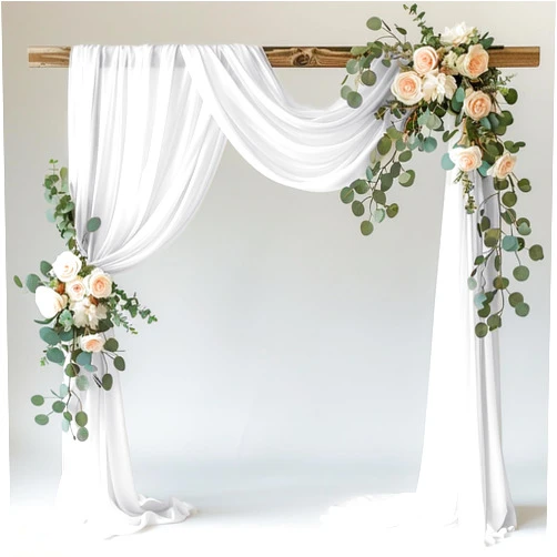 Wokceer White Wedding Arch Draping Fabric Backdrop 28.7