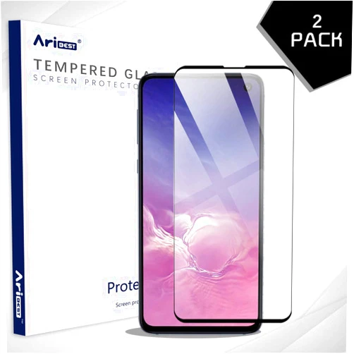 Aribest Galaxy S10 Tempered Glass Screen Protector,3D Full Coverage[High Definition],2 Pack Galaxy S10 Tempered Glass Protective Film