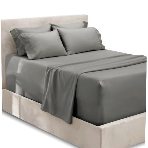 Hearth & Harbor Extra Deep Pocket King Size Sheets Sets - Fits Mattress 18-24 Inches - 6 Piece King Size Sheets - Grey Sheets