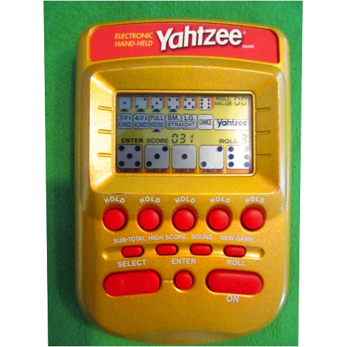 Milton Bradley YAHTZEE Electronic Handheld Game (Gold Case Edition)