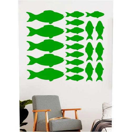 Generic StikEez Orange School Fish Pack Fun Wall & Window