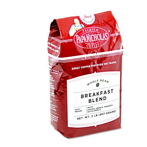 Papanicholas Coffee Whole Bean Coffee, Breakfast Blend, 28 Ounce