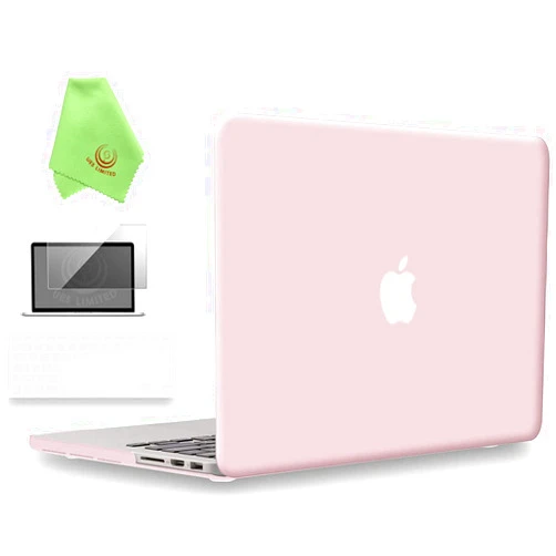 UESWILL 3 in 1 Matte Hard Case Compatible with MacBook Pro (Retina, 15 inch, Mid 2012/2013/2014/Mid 2015), Model A1398, NO CD-ROM, NO Touch Bar + Keyboard Cover and Screen Protector, Rose Quartz