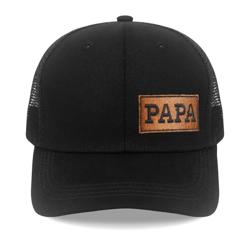 POWEROSE Papa Gifts, Papa Hats for Men Christmas Embroidered Letters Adjustable Baseball Cap Black