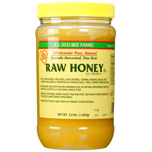 Y.S. Organic Bee Farms YS Eco Bee Farms RAW HONEY - Raw, Unfiltered, Unpasteurized - Kosher (3 Lb (2 Pack)) 3 Pound (Pack of 2)