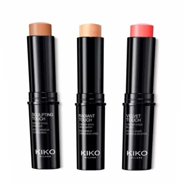 KIKO MILANO - Face stick set | Contour stick + Highlighter stick + Blush stick | Hypoallergenic | Made in Italy