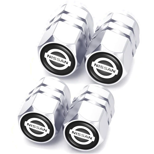 LeDengTa 4pcs Metal Car Tyre Valve Caps Replacement with Nissan Qashqai Versa Sentra Altima Rogue Murano Frontier Pathfinder Titan, Car Tire Dust Caps Valve Stem Caps,Anti-Corrosion Leak-Proof,Silver