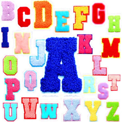 Waydress 26 Piece Chenille Letter Iron on Patches Sew On Chenille Varsity A-Z Patches Alphabet Patches Letter Patches for DIY Supplies (Cute Style,2.8 Inch)
