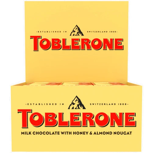 Toblerone Milk Chocolate Bar with Honey and Almond Nougat, 12 - 3.52 oz Bars
