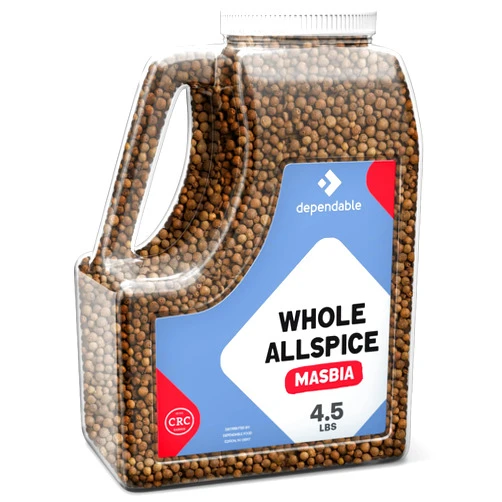 Dependable Foods Whole Allspice – 4.5 Lb. Bulk Jar - Non-GMO, Kosher, Salt-Free, Allergen-Free Seasoning | Aromatic Infusion