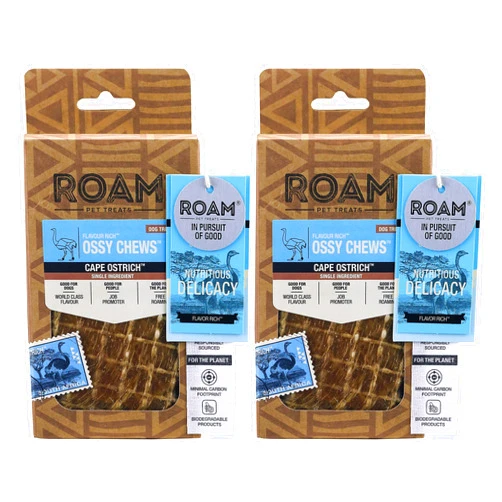 ROAM Pet Treats Ostrich Gizzard Ossy Chews Dog Chew – Long Lasting Dog Chews for Dogs (Pack of 2)