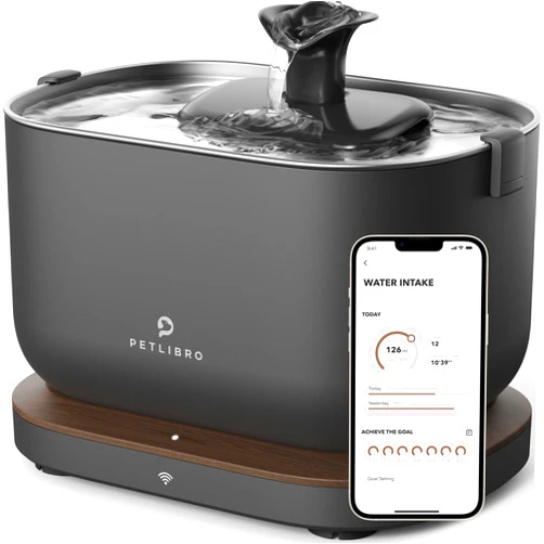 PETLIBRO App Monitoring Cat Water Fountain with Wireless Pump, 2.5L/84oz Dockstream Pet Water Fountain for Cats Inside, Automatic Cat Water Dispenser with 2.4GHz Wi-Fi, Smart Fountain, App Control