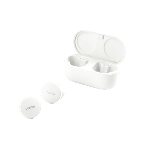 Denon PerL Pro True Wireless Earbuds - Adaptive Active Noise Cancelling, Personalized Sound with Masimo Adaptive Acoustic Technology, Spatial Audio, 32Hr-Battery Life, Wireless Charging, White
