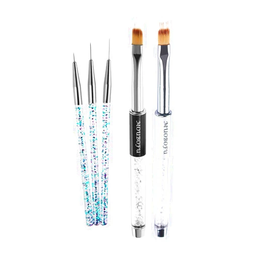 MUOBOFU Nail Art Brushes,Nail Brushes for Nail Art,Rhinestone Handle Professional Gradient Manicure Tools Pens Drawing Painting Diy Home Salon