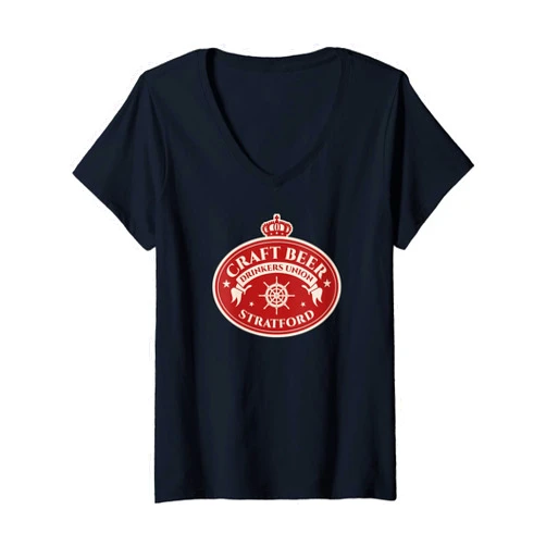 Brewed Dude Clothing - Connecticut Womens Craft Beer Drinkers Union Stratford - Brew Lover V-Neck T-Shirt