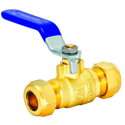 Eastman 1/2 Inch Compression Heavy Duty Full Port Ball Valve, Brass Plumbing Fitting, 20096LF