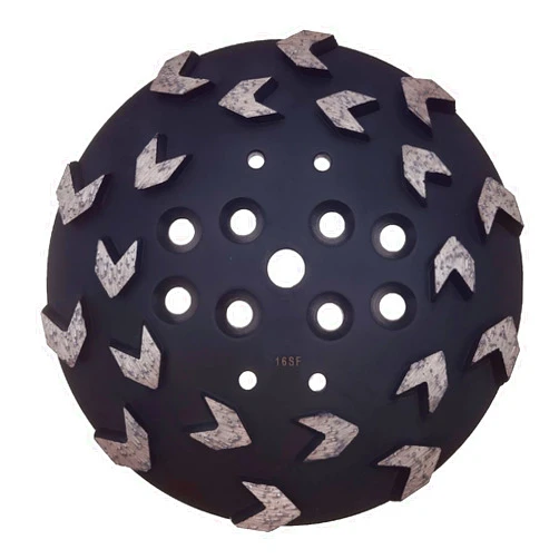 Naisian Globaldragon 10 inch Pro Concrete Diamond Grinding Head disc Plate, 16Grit Arrow Segment (16Grit Hard Bond 20 Segments), Gold, White, Red, Black