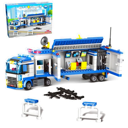 INRATELL City Police Mobile Command Center Truck Building Blocks, Mobile Police Unit with Prison , Cop Cars STEM Construction Toy Kit , Birthday Xmas Gifts for Kids, Boys, and Girls Ages 6+ (484 Pieces)