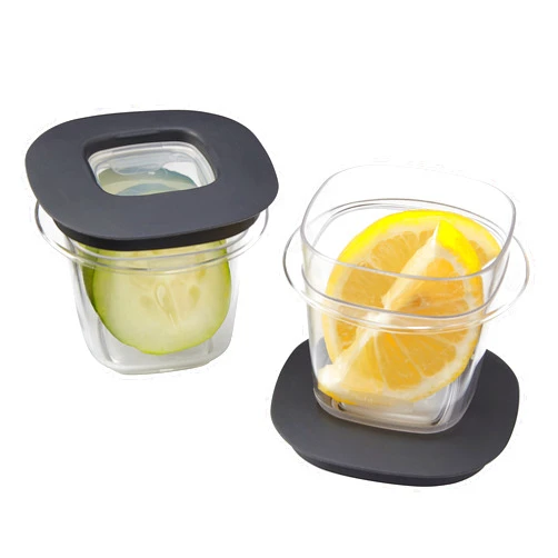 Rubbermaid Premier Easy Find Lids Food Storage Containers, 0.5 Cup, Gray, 2 Count