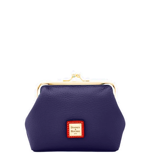 Dooney & Bourke Handbag, Pebble Grain Large Framed Purse Clutch - Midnight Blue