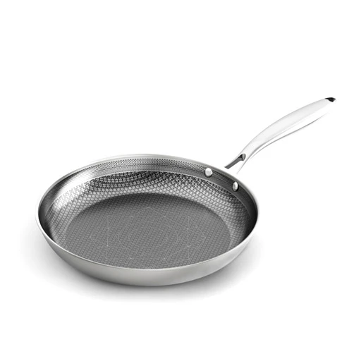 COOKER KING COOKING KING 8-Inch Stainless Steel Pan, Hybrid Nonstick Frying Pan, Skillet, 3-Ply Clad Cookware, Even Heat Distribution, Dishwasher & Oven Safe, with Stay-Cool Handle, Induction Compatible