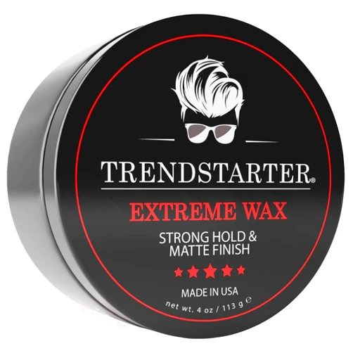TRENDSTARTER Hair Wax - Extreme, 4oz - Matte Finish - Premium Water Based Flake-Free Hair Styling Pomade for All Hair Types - All-Day Strong Hold