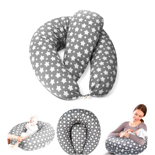 Hidetex Multi-Functional Pregnancy Pillow - Ideal for Breastfeeding, Nursing, and Maternity Support with Removable Cover (Star)
