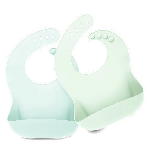 KeaBabies 2-Pack Silicone Bibs For Babies, Silicone Baby Bibs for Eating, Food-Grade Pure Silicone Bib, Toddler Bibs, Waterproof Bibs, Feeding Bibs, Silicon Bibs for Toddlers, Boys, Girls (Pastel Sky)