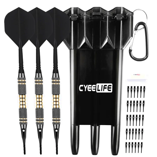 CyeeLife Darts Plastic Tip - Professional Soft Tip Darts Set 18 Grams with Carry case and 30 Extra Dart Tips for Electronic Dart Board
