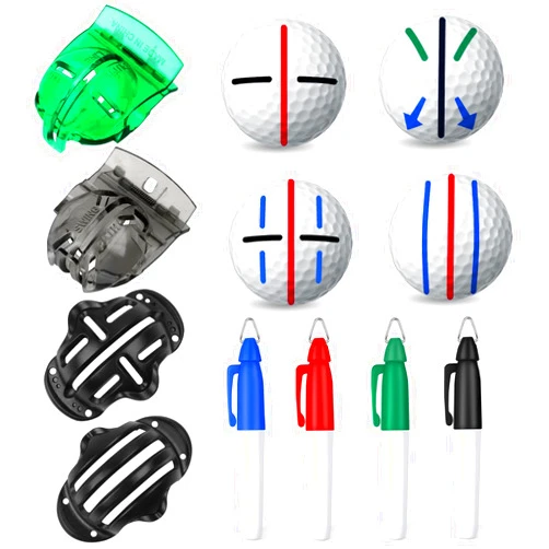 Joyberg 8 Pack Golf Ball Marker Liner Drawing Marker, 4 Golf Ball Marker Stencil and 4 Color Golf Ball Markers, Golf Ball Line Marker Tool, Golf Ball Alignment Marking Tool for The Golfer