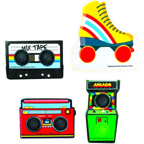 GEDDES Raymond Geddes Retro Pop ‘n’ Stress Relieving Fidget Erasers (24 Per Pack) - Fun Eraser Pack with 4 Designs