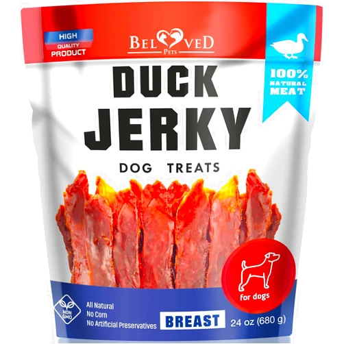 Beloved Pets Duck Jerky Dog Treats - Human Grade Pet Snacks - Natural High Protein Meat Dried Strips - Best Chews for Training Small & Large Dogs - Bulk Soft Pack